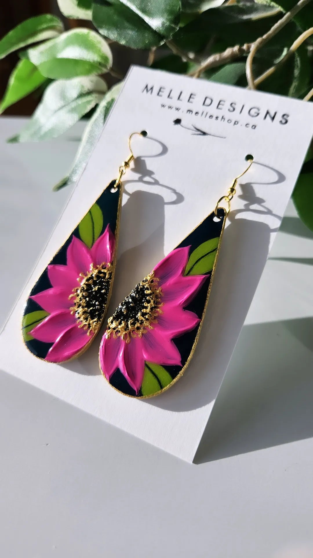 Hand Painted Floral Earrings | Rosy Florals