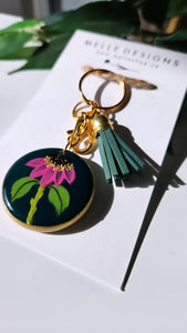 Hand Painted Floral Keychains | Rosy Florals