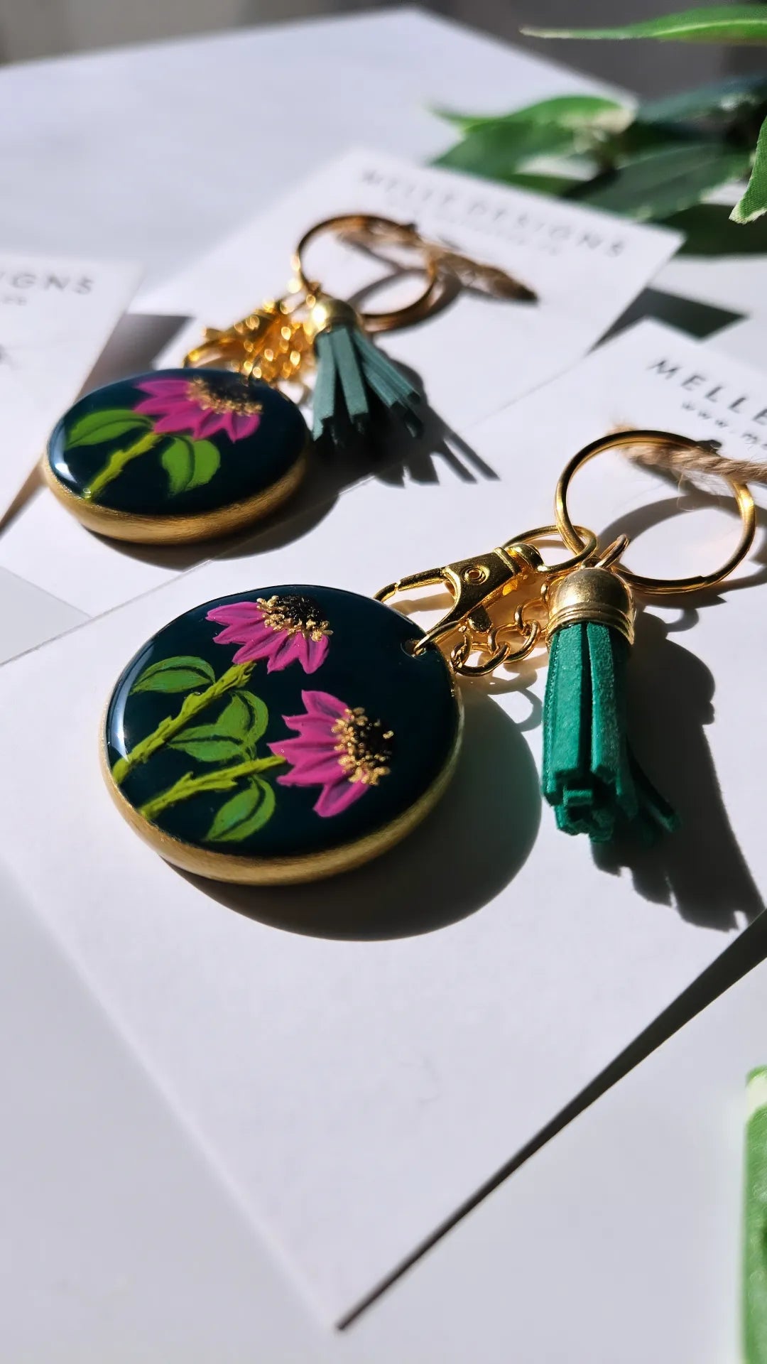 Hand Painted Floral Keychains | Rosy Florals