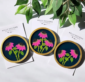 Hand Painted Floral Coasters & Jewelry Trays| Rosy Florals