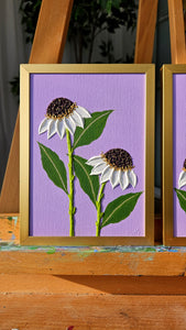 Original | Textured Floral Paintings | Set of 3 | "White Windflowers"