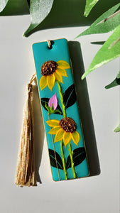 Hand Painted Floral Bookmarks | Sunflower Vines