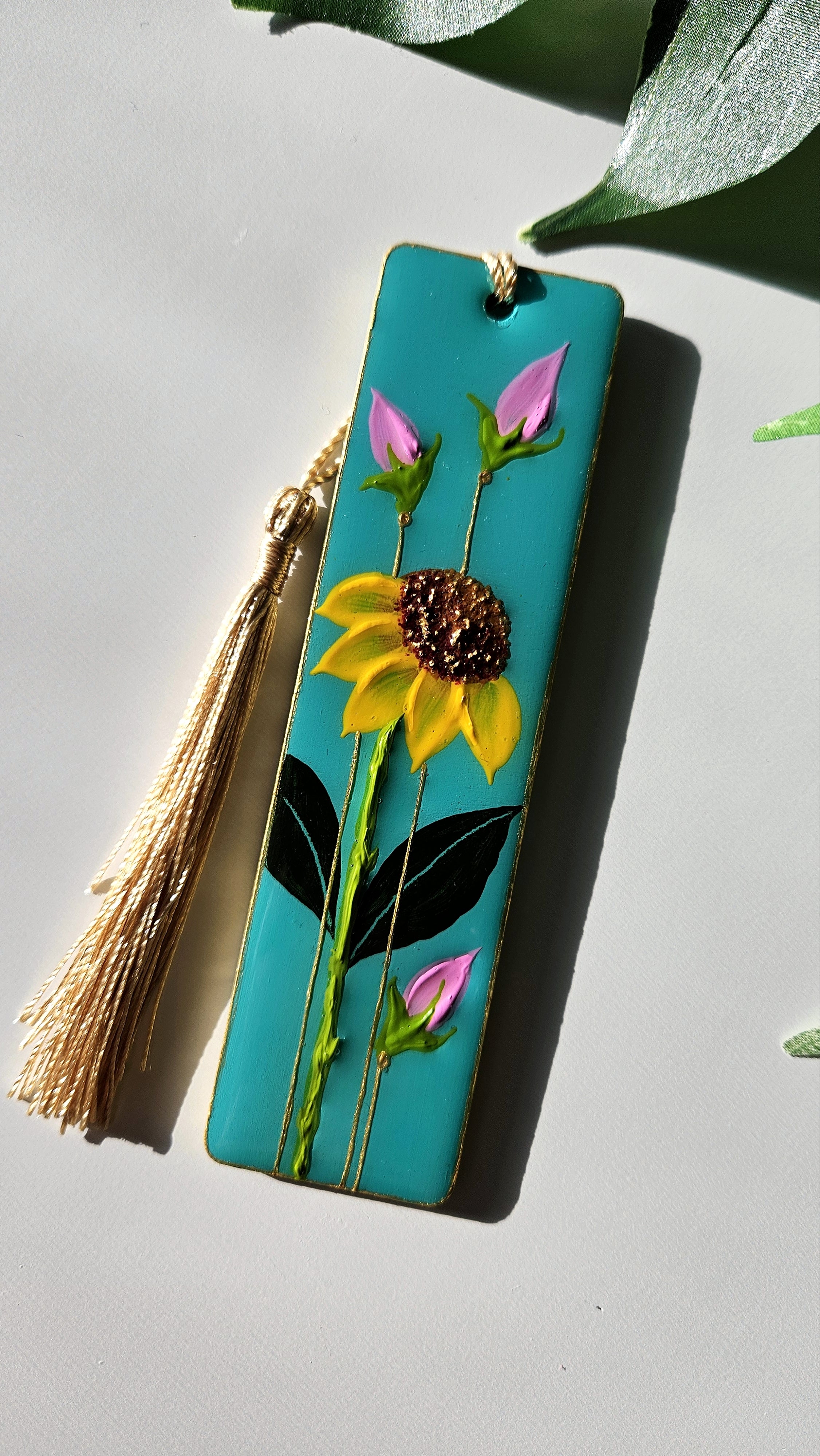 Hand Painted Floral Bookmarks | Sunflower Vines