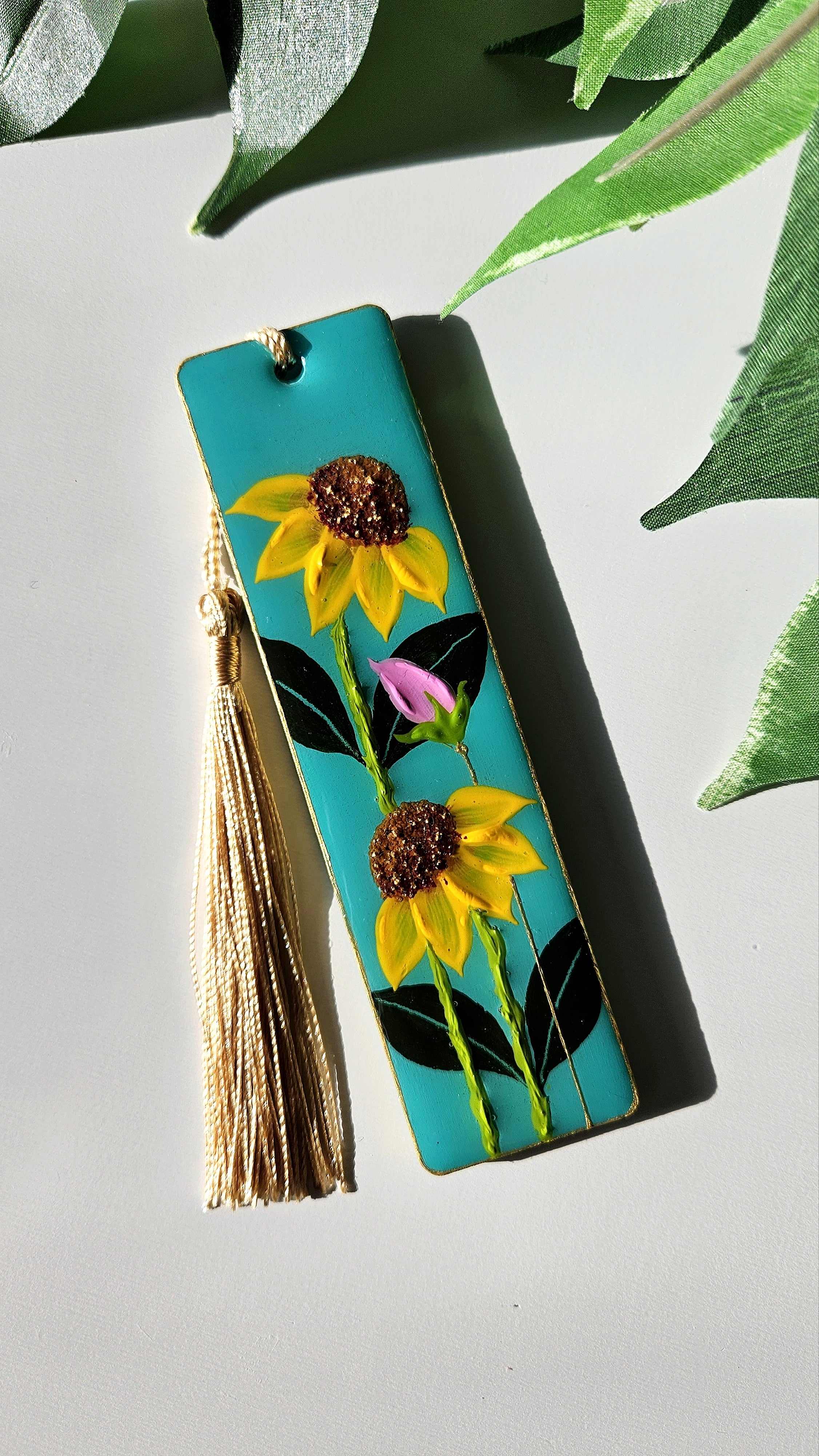 Hand Painted Floral Bookmarks | Sunflower Vines