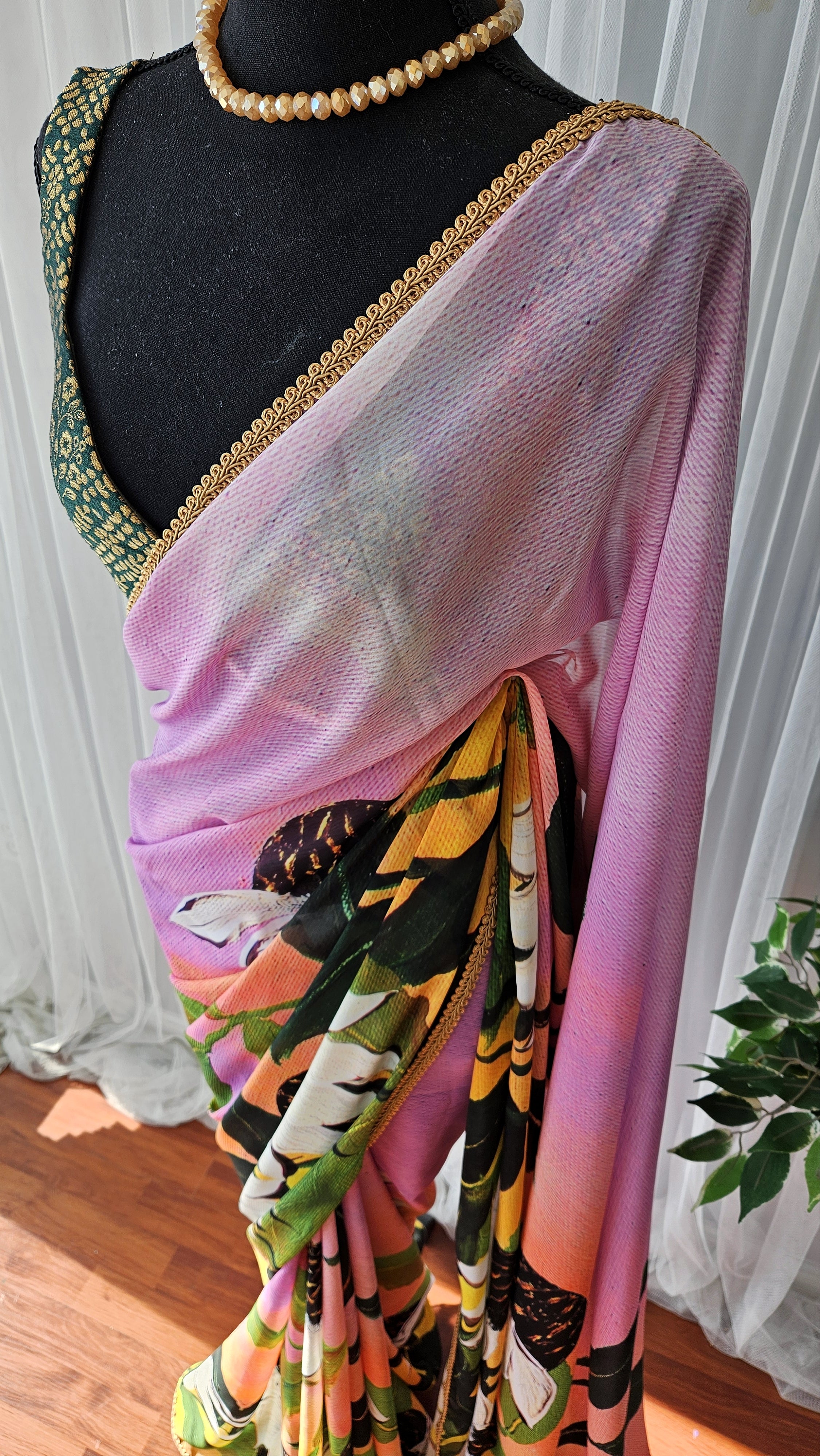 Handmade Floral Saree | "Mystical Garden"