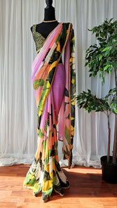 Handmade Floral Saree | "Mystical Garden"