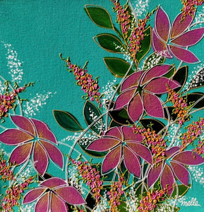 Original | Textured Floral Artwork | "Tropical Rhythm"