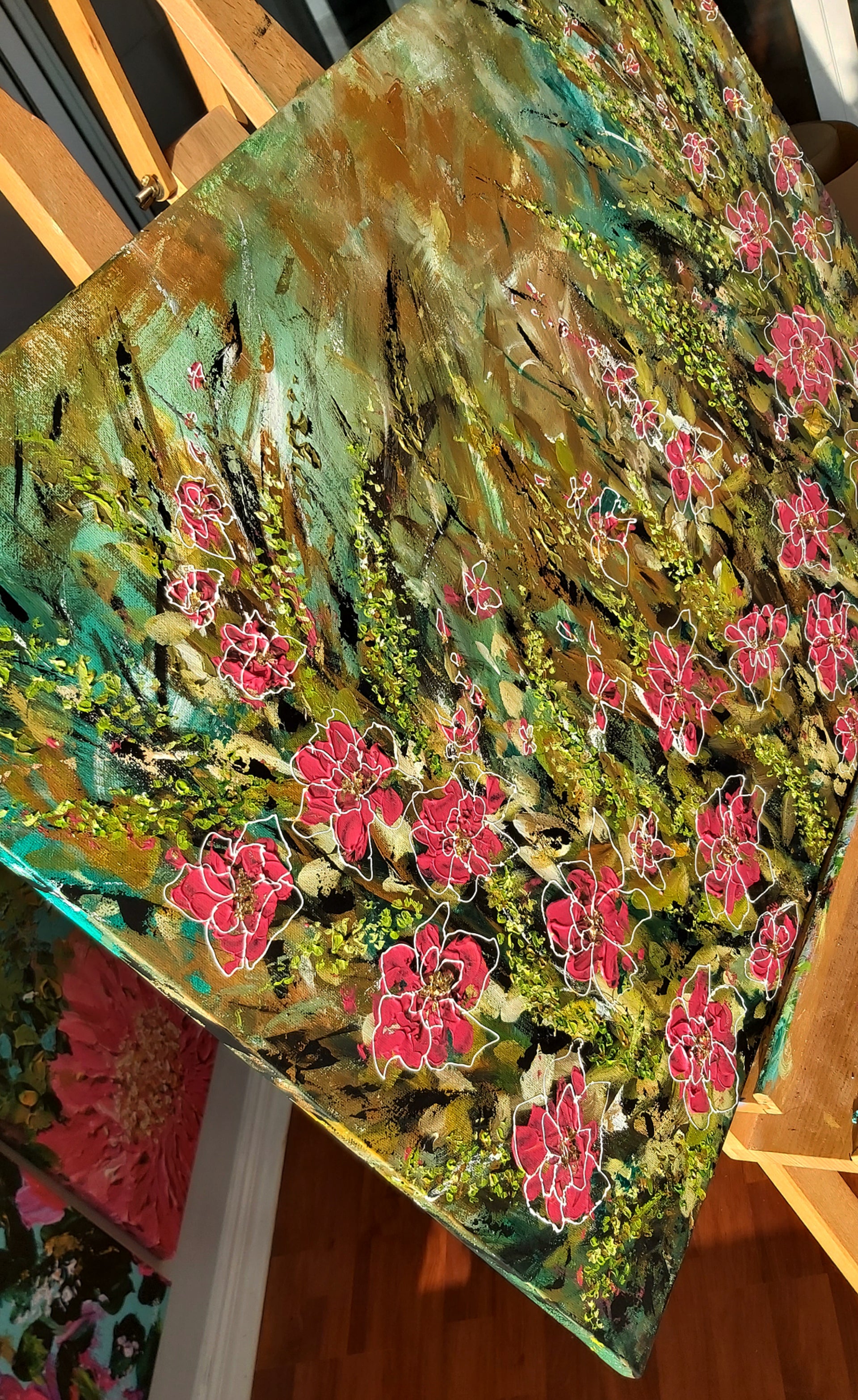 Original | Textured Floral Artwork | "Lost in the Wilderness" | 24x36in