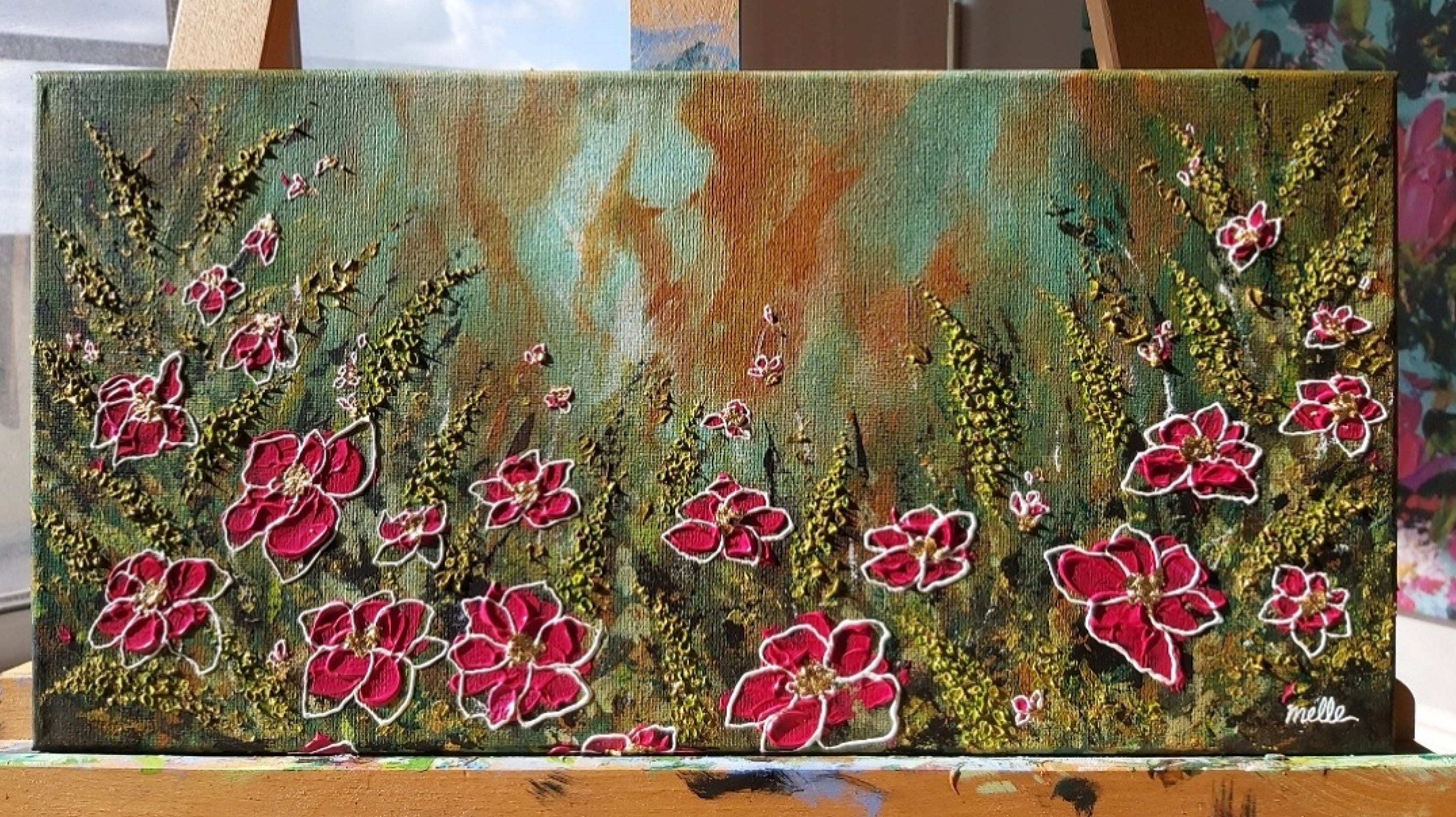 Original | Textured Floral Artwork | "Lost in the Wilderness" | 10x20in