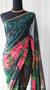 Handmade Floral Saree | "Sweet Peas & Vines"