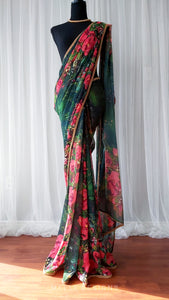 Handmade Floral Saree | "Sweet Peas & Vines"