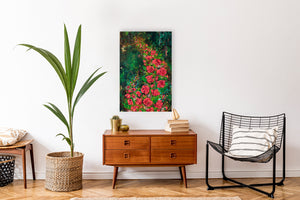 Canvas Print | Floral Artwork | "Sweet Peas and Vines"